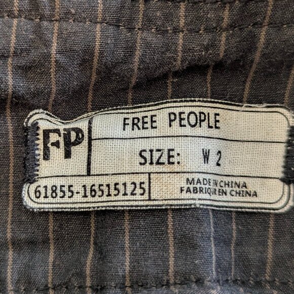 Free People Size 2 Pinstriped Suspender/Overall Pants Black(ish) - Picture 11 of 16